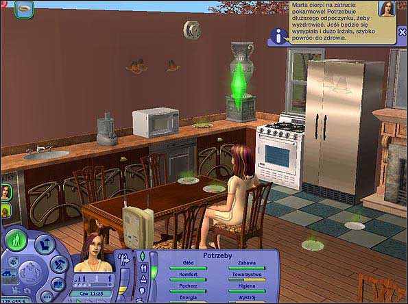 Również nowością w grze The Sims jest możliwość zachorowania naszego Sima - Starzenie się Simów; Choroba | The Sims 2 - The Sims 2 - Pełna Kolekcja - poradniki