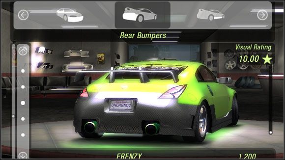 Nazwa - Karoseria - Tylne zderzaki | Sklepy w Need for Speed Underground 2 - Need for Speed: Underground 2 - poradnik do gry