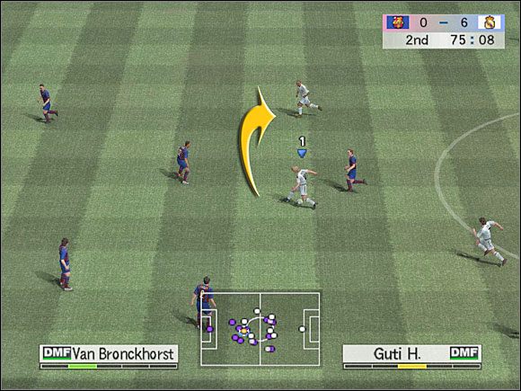 L1, L1 - przekładanka piłki między nogami - Strzały, zwody i inne zagrania (3) | Zagrania | Pro Evolution Soccer 4 - Pro Evolution Soccer 4 - poradnik do gry