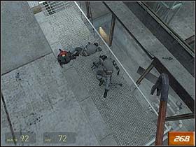 Pozbądź się wszystkich wrogów i skieruj się w okolice balkonu (#268), skąd przed chwilą atakowało Cię dwóch strażników - Anticitizen One (4) | Solucja Half-Life 2 - Half-Life 2 - poradnik do gry