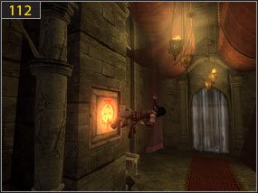 W sali uzupełniamy życie oraz zapisujemy grę [111] i uruchamiamy portal wciskając w kolejności płyty [112] - Ołtarz ofiarny - przeszłość (2) | Dama w niebezpieczeństwie, Mroczna dłoń losu - Prince of Persia: Dusza Wojownika - poradnik do gry