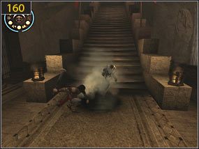 Docieramy do fontanny, gdzie uzupełniamy życie i zapisujemy stan gry [159] - Wejście do fortecy - przeszłość | Dama w niebezpieczeństwie, Mroczna dłoń losu - Prince of Persia: Dusza Wojownika - poradnik do gry