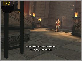 Szybko wykonujemy przewrót pod zamykającą się bramą [171] i oglądamy animację [172] - Klucz i zamek - Komnata klepsydry - przeszłość | Pomocna dłoń, Klucz i zamek - Prince of Persia: Dusza Wojownika - poradnik do gry