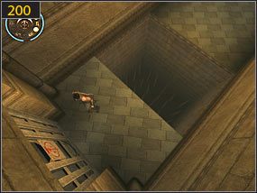 Z niej przeskakujemy w kierunku drzwi [199], aby potem przedostać się na drugą stronę bramy [200] - Wejście do fortecy - przeszłość (2) | Wieże | Prince of Persia Dusza Wojownika - Prince of Persia: Dusza Wojownika - poradnik do gry