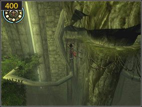 Opuszczamy się po półkach skalanych [399] i docieramy do kolumny - Hol ogrodowy - teraźniejszość | Woda i ogrody | Prince of Persia Dusza Wojownika - Prince of Persia: Dusza Wojownika - poradnik do gry