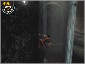 Na górze walczymy z kilkoma przeciwnikami [495] i ponownie biegniemy po ścianie odbijając się od niej w ostatniej chwili [496] - Nie możesz zmienić swojego przeznaczenia - Katakumby - teraźniejszość | Imperatorka, Długa droga do domu, Przeznaczenie - Prince of Persia: Dusza Wojownika - poradnik do gry