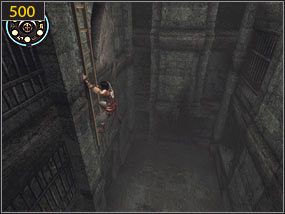 Tam skaczemy z belki na belkę [499] i docieramy do drabiny [500] - Nie możesz zmienić swojego przeznaczenia - Katakumby - teraźniejszość | Imperatorka, Długa droga do domu, Przeznaczenie - Prince of Persia: Dusza Wojownika - poradnik do gry