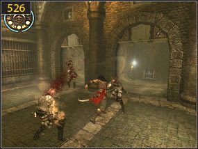 W jednym z pomieszczeń wciskamy na zwolnionym czasie zapadnię i biegniemy do otwartej bramy [525] - Więzienie - przeszłość (2) | Tron i maska | Prince of Persia Dusza Wojownika - Prince of Persia: Dusza Wojownika - poradnik do gry