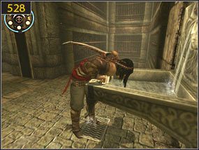 Na środku przesuwamy dźwignię [527] i możemy uzupełnić życie oraz zapisać grę [528] - Więzienie - przeszłość (2) | Tron i maska | Prince of Persia Dusza Wojownika - Prince of Persia: Dusza Wojownika - poradnik do gry