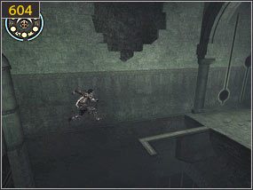 Z drążka przeskakujemy na kolumnę [603] a z niej na wystający fragment podłogi [604] - Święte jaskinie - teraźniejszość (2) | Twarz czasu | PoP Dusza Wojownika - Prince of Persia: Dusza Wojownika - poradnik do gry