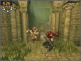 Wbiegamy do bramy [625] i udajemy się w kierunku ogrodowego holu, po drodze tocząc kilka pojedynków [626] - Święte jaskinie - przeszłość (2) | Drugie podejście | PoP Dusza Wojownika - Prince of Persia: Dusza Wojownika - poradnik do gry