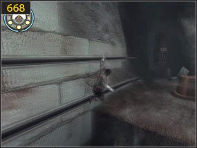 W końcu docieramy do wielkiej dziury w skale [667], skąd po ścianie dostajemy się na drugą stronę [668] - Klif - przeszłość (2) | Ścieżka upiora piasku | Prince of Persia Dusza Wojownika - Prince of Persia: Dusza Wojownika - poradnik do gry