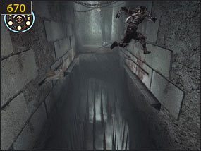 Unikając wirujących ostrz metodą od ściany do ściany wskakujemy wyżej [669] - Klif - przeszłość (2) | Ścieżka upiora piasku | Prince of Persia Dusza Wojownika - Prince of Persia: Dusza Wojownika - poradnik do gry