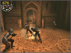 Następnie pokonujemy kilka pułapek, przebiegamy po ścianie i odbijamy się w ostatniej chwili [675] - Wejście do fortecy - przeszłość | Lustrzane przeznaczenie | PoP Dusza Wojownika - Prince of Persia: Dusza Wojownika - poradnik do gry