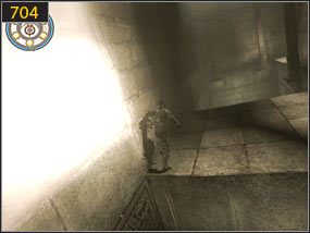 Ponownie na drodze staje nam Dahaka [703], przed którym musimy uciekać korytarzem [704] - Biblioteka - przeszłość | Lustrzane przeznaczenie | PoP Dusza Wojownika - Prince of Persia: Dusza Wojownika - poradnik do gry