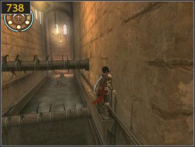 W głównym holu kierujemy się w stronę sali tronowej [737], do której prowadzi znana nam droga [738] - Śmierć księcia - Hol centralny - przeszłość | Śmierć księcia, Prawdziwy wojownik - Prince of Persia: Dusza Wojownika - poradnik do gry