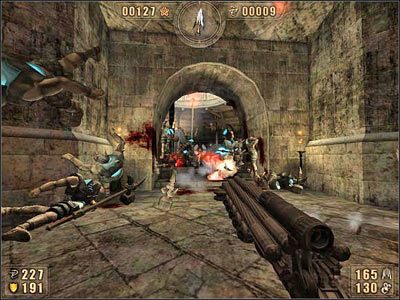 Szybko zbieramy amunicję z okrągłego pomieszczenia, które było za nimi i dusze naszych wrogów - 6.7 Koloseum cz.3 | Painkiller Battle Out of Hell - Painkiller: Battle Out of Hell - poradnik do gry