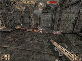 W następnym pomieszczeniu, po skorzystaniu ze skrzyń z amunicją, kierujemy się dalej - 6.8 Podziemia cz.3 | Painkiller Battle Out of Hell - Painkiller: Battle Out of Hell - poradnik do gry