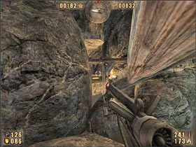 Pierwszy (1) : zeskakujemy na dół i przechodzimy zwaloną kolumnę - 6.8 Podziemia cz.5 | Painkiller Battle Out of Hell - Painkiller: Battle Out of Hell - poradnik do gry