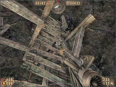 Wspinamy się po drabinach na samą jej górę - 6.8 Podziemia cz.7 | Painkiller Battle Out of Hell - Painkiller: Battle Out of Hell - poradnik do gry