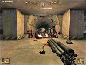 Zanim otworzymy te drzwi - polecam przełączyć na bełtacza i upewnić się, czy jest nieco pocisków do drugiego trybu - będą jak znalazł - 6.5 Wymarłe Miasto cz.4 | Painkiller Battle Out of Hell - Painkiller: Battle Out of Hell - poradnik do gry