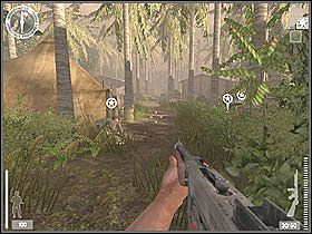 Po wypełnieniu powierzonego zadania rozmawiacie z napotkanymi żołnierzami, po czym wkraczacie do własnej bazy, która dosłownie po chwili zostanie nie zaatakowana, ale zalana jednostkami wroga - Guadalcanal (3) | Kampania 3 | Medal of Honor Wojna na Pacyfiku - Medal of Honor: Wojna na Pacyfiku - poradnik do gry