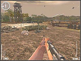 Przechodząc przez budynek przenosicie się na lotnisko - Guadalcanal (3) | Kampania 3 | Medal of Honor Wojna na Pacyfiku - Medal of Honor: Wojna na Pacyfiku - poradnik do gry