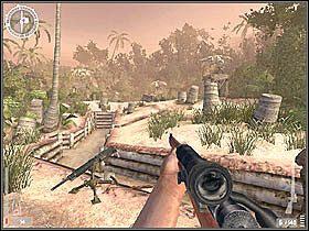 Drugą ocalałą wieżyczkę już trzeba niestety ręcznie wysadzić, wystarczy podejść, zostawić ładunek i tradycyjnie się oddalić - Guadalcanal (8) | Kampania 3 | Medal of Honor Wojna na Pacyfiku - Medal of Honor: Wojna na Pacyfiku - poradnik do gry