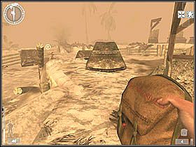 Przy tej łodzi a dokładniej mówiąc przy martwym żołnierzu znajdziecie apteczkę i amunicję - Tarawa (9) | Kampania 4 | Medal of Honor Wojna na Pacyfiku - Medal of Honor: Wojna na Pacyfiku - poradnik do gry