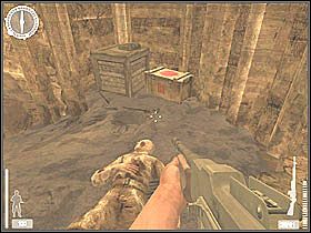 Warto udać się za widoczne po lewej drzwi, a dokładniej mówiąc do okopu, w którym znów znajdziecie amunicję i apteczkę - Tarawa (10) | Kampania 4 | Medal of Honor Wojna na Pacyfiku - Medal of Honor: Wojna na Pacyfiku - poradnik do gry