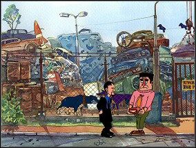 Przyjrzyj się magnesowi i przejdź maksymalnie na prawo, do żurawia - Akt 3 (cz.1) Chłopaki nie płaczą - Chłopaki nie płaczą - poradnik do gry