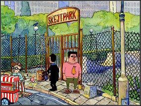 Wejdź do środka i pogadaj z przesiadującymi na ławce Ziomami - Akt 1 (cz.1) Chłopaki nie płaczą - Chłopaki nie płaczą - poradnik do gry