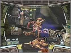 Wskazany na ekranie cel to kontroler tarczy osłaniającej stojące nieopodal urządzenie - Infiltrate The Droid Foundry - Kampania I - Star Wars: Republic Commando - poradnik do gry