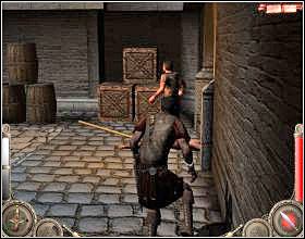 Wróć na plac, gdzie znajdują się ludzie i przejdź przez oświetlone przejście z lewej - Misja 2 (cz.1) | Augustus W służbie Cezara - Augustus: W służbie Cezara - poradnik do gry