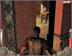 Zejdź po schodach na dół, miń fontannę i skręć w lewo, gdzie natrafisz na wejście do kolejnego pomieszczenia [1] - Misja 4 (cz.2) | Augustus W służbie Cezara - Augustus: W służbie Cezara - poradnik do gry