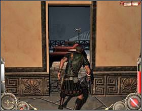 Przejdź do następnego pomieszczenia, wejdź po schodach na górę i w pokoju załatw pojedynczego Rzymianina - Misja 9 (cz.2) | Augustus W służbie Cezara - Augustus: W służbie Cezara - poradnik do gry