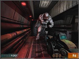 Zostaniesz zaatakowany przez Hell-Knighta (#96), a tuż po nim pojawi się trzech Revenantów - Phobos Labs - Sector 1 cz.2 | Doom 3 Resurrection of Evil - Doom 3: Resurrection of Evil - poradnik do gry