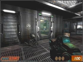Wróć się do holu, pokonaj Bruisera i uruchom panel przy drzwiach oznaczonych jako Research Sector B - Phobos Labs - Sector 2 cz.1 | Doom 3 Resurrection of Evil - Doom 3: Resurrection of Evil - poradnik do gry