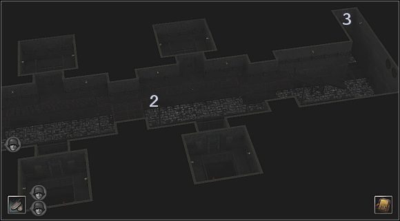 Wrogowie z pewnością nie odpuszczą i będą Cię ostrzeliwać, ale nie pozostaje Ci nic innego, jak tylko dotrzeć do wnęki po drugiej stronie (3 ) i wyjść stąd po drabinie, by tym samym opuścić obszar [2] - [Alianci] (Hanower) Niemieckie laboratorium (2) | Silent Storm - Silent Storm - poradnik do gry