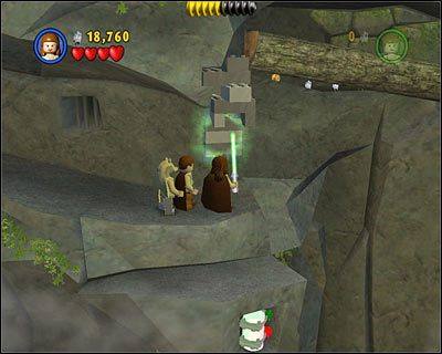 Na początku przedostatniej części etapu zobaczysz kanister poniżej poziomu, na którym się znajdujesz - [E1] Chapter 2 - Kanistry 5-7 - LEGO Star Wars - poradnik do gry
