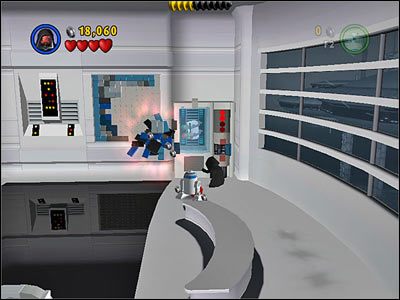 W pokoju Jango Fetta czterokrotnie użyj Mocy na dźwigni na prawo od widocznego przez szybę kanistra, a następnie ułóż mozaikę - [E2] Chapter 1 - Kanistry 5-7 - LEGO Star Wars - poradnik do gry