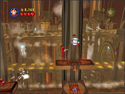 W pomieszczeniu, w którym korzystałeś z obracających się platform, użyj haka, by dostać się w miejsce widoczne powyżej - [E2] Chapter 2 - Kanistry 4-7 - LEGO Star Wars - poradnik do gry