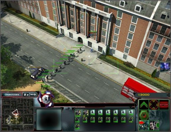 Zbierz wszystkie oddziały i zaatakuj nimi budynek po drugiej stronie drogi [4] [screen] - Misja 3 | Misje 1-5 | Act of War Direct Action - Act of War: Direct Action - poradnik do gry