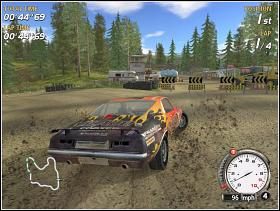 Początek tej trasy nie należy do najtrudniejszych, prawdziwe schody zaczną się później - Silver Class (3) | Trasy | FlatOut - FlatOut - poradnik do gry