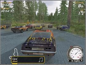 Pinewood Challenge niczym zaskoczyć nas nie powinien, gdyż jest on bardzo podobny do poprzedniej planszy - Silver Class (3) | Trasy | FlatOut - FlatOut - poradnik do gry