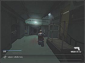 Skorzystaj z ukazanych na pierwszym screenie drzwi (Crew Quarters) - Find the emergency radio code (3) | Statek | Cold Fear - Cold Fear - poradnik do gry