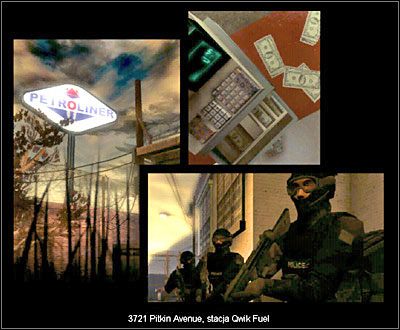 Na sklep Qwik Fuel napadła grupa osób - prawdopodobnie w poszukiwaniu psychotropów i pieniędzy - Sklep Qwik Fuel - Sytuacja | Misja 3 w SWAT 4 - SWAT 4 - poradnik do gry