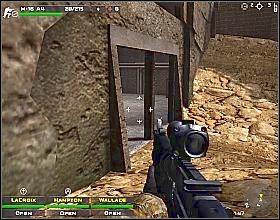 Podejdź teraz do dziury, wychyl się delikatnie zza ściany i zastrzel wszystkich wrogów na przeciwległym placu [1] - Misja 6 | Close Combat First to Fight - Close Combat: First to Fight - poradnik do gry