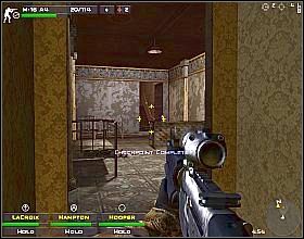 Wejdź do rozległego pomieszczenia [1] , do którego otworzyły się drzwi i załatw wszystkich, którzy zaczną szturmować wasze pozycje - Misja 10 | Close Combat First to Fight - Close Combat: First to Fight - poradnik do gry