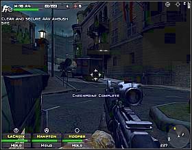 Wejdź przez ścianę w murze do budynku naprzeciwko i ponownie przygotuj się na odparcie ataku z tyłu - Misja 12 | Close Combat First to Fight - Close Combat: First to Fight - poradnik do gry